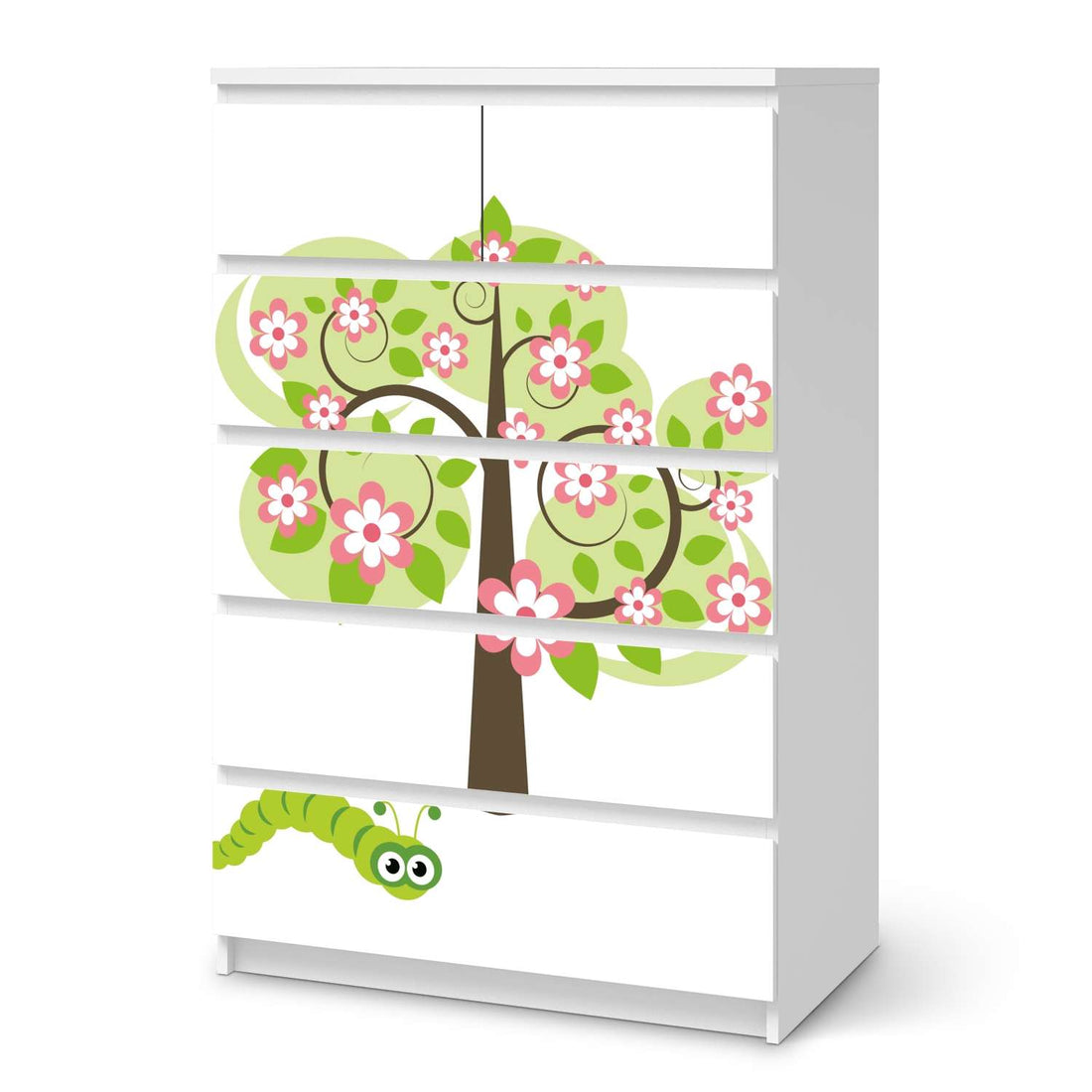 Möbel Klebefolie Blooming Tree - IKEA Malm Kommode 6 Schubladen (hoch)  - weiss