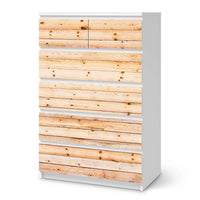 Möbel Klebefolie Bright Planks - IKEA Malm Kommode 6 Schubladen (hoch)  - weiss