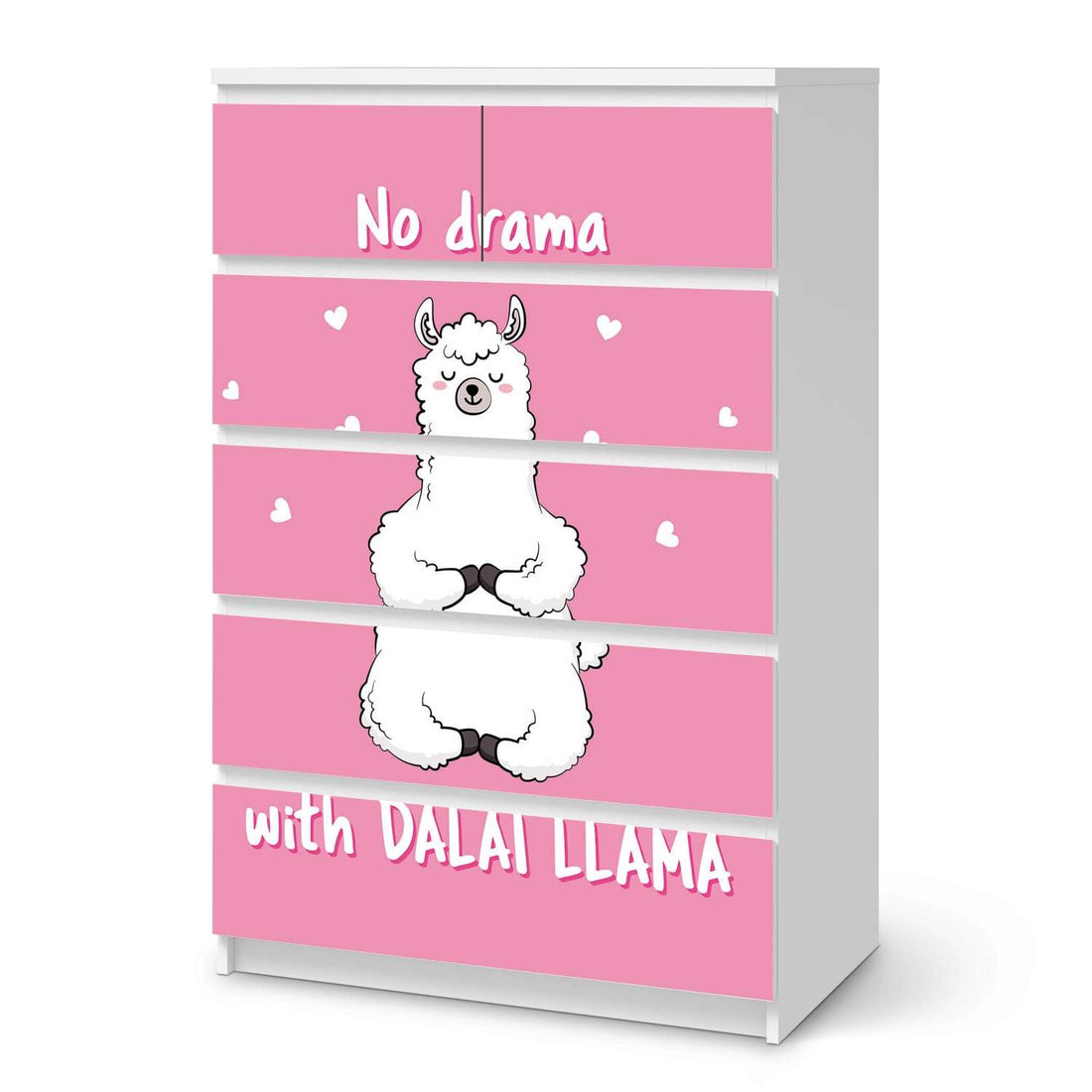 Möbel Klebefolie Dalai Llama - IKEA Malm Kommode 6 Schubladen (hoch)  - weiss