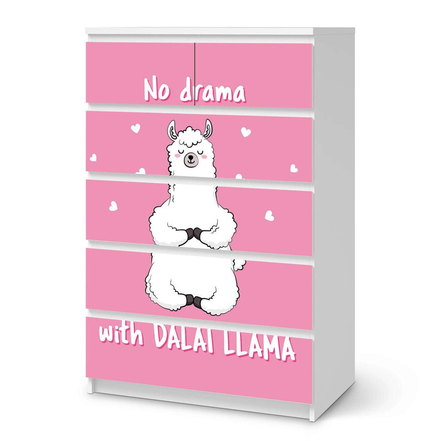 Möbel Klebefolie Dalai Llama - IKEA Malm Kommode 6 Schubladen (hoch)  - weiss