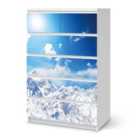 Möbel Klebefolie Everest - IKEA Malm Kommode 6 Schubladen (hoch)  - weiss