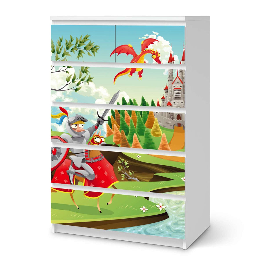 Möbel Klebefolie Fairytale - IKEA Malm Kommode 6 Schubladen (hoch)  - weiss