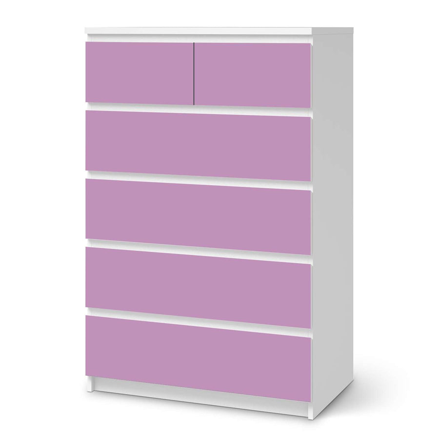 Möbel Klebefolie Flieder Light - IKEA Malm Kommode 6 Schubladen (hoch)  - weiss