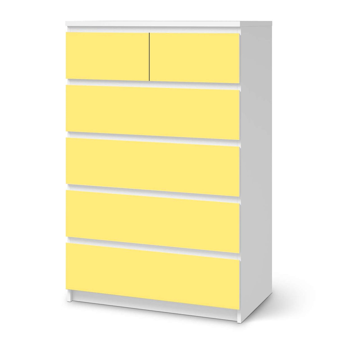Möbel Klebefolie Gelb Light - IKEA Malm Kommode 6 Schubladen (hoch)  - weiss