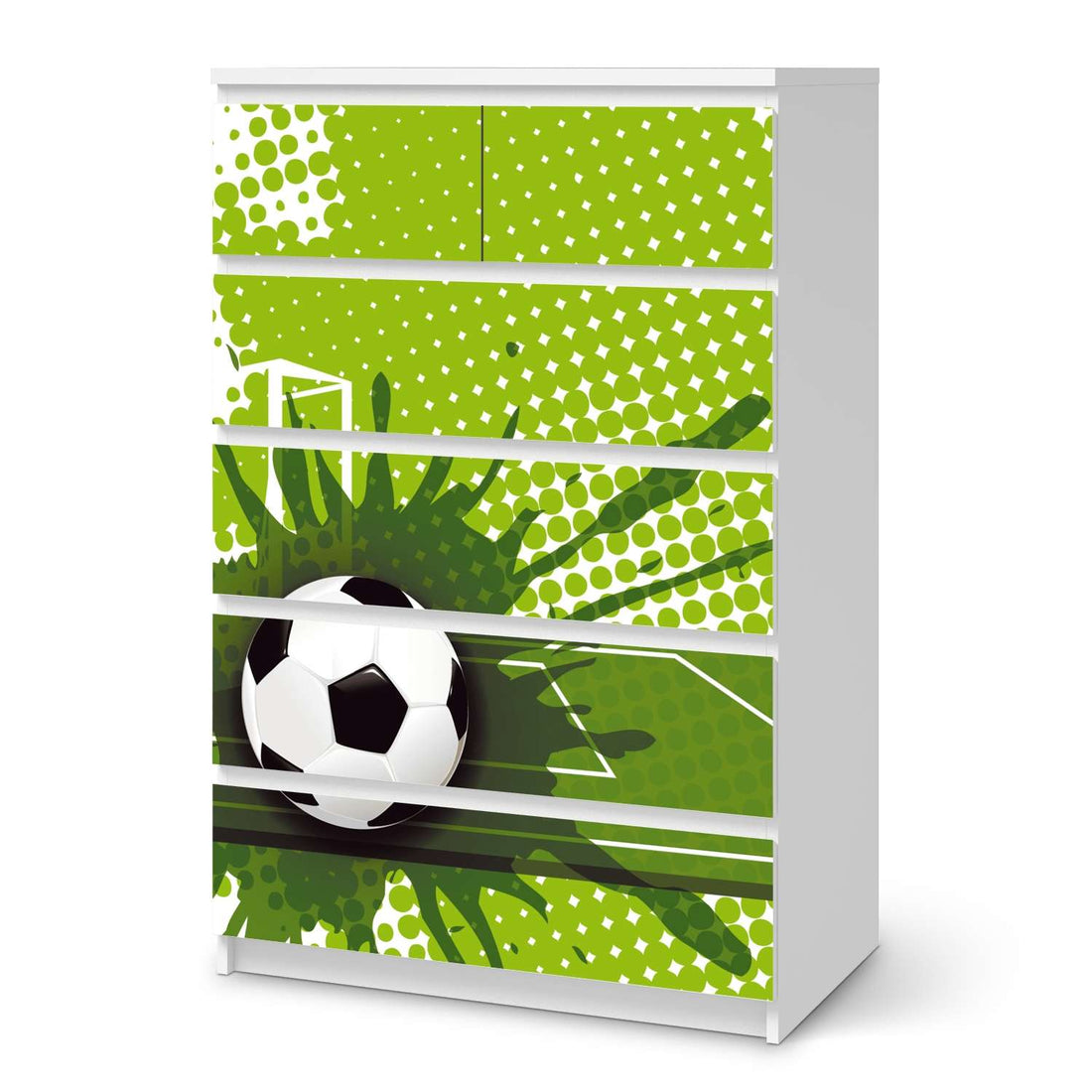 Möbel Klebefolie Goal - IKEA Malm Kommode 6 Schubladen (hoch)  - weiss