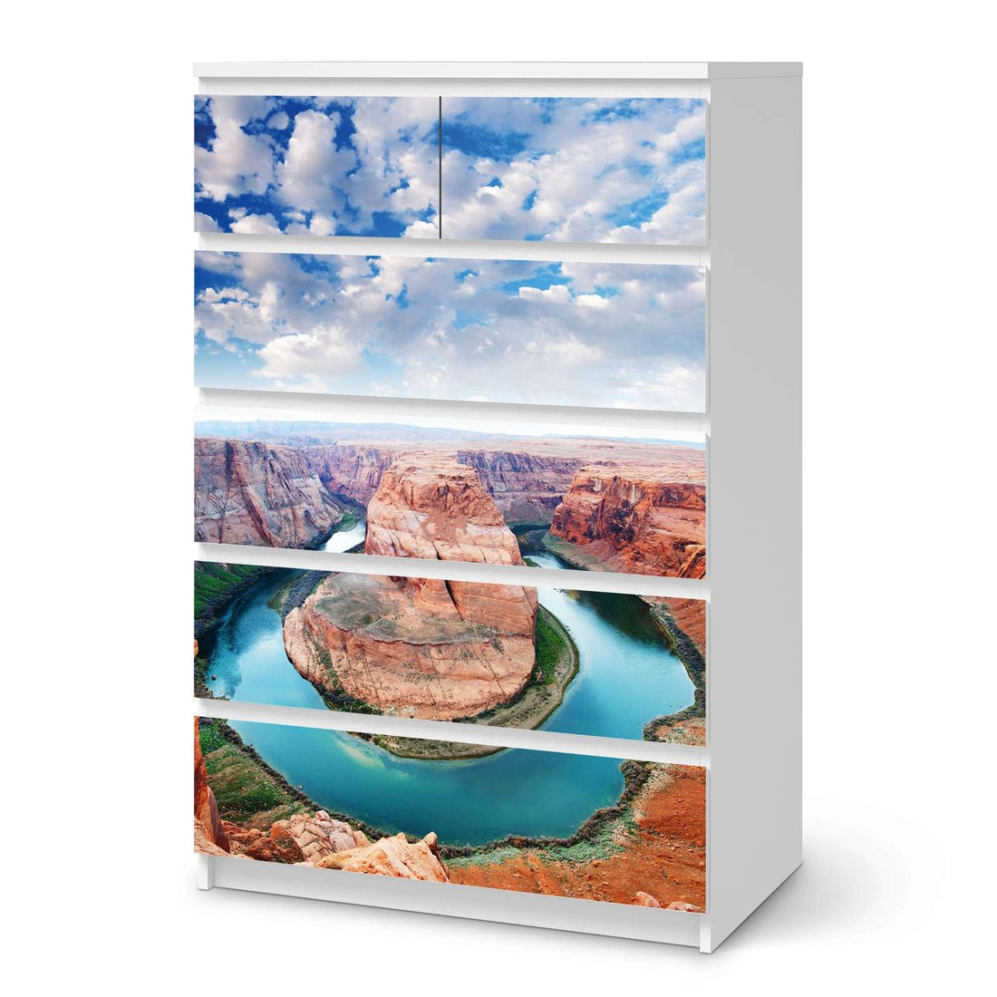 Möbel Klebefolie Grand Canyon - IKEA Malm Kommode 6 Schubladen (hoch)  - weiss