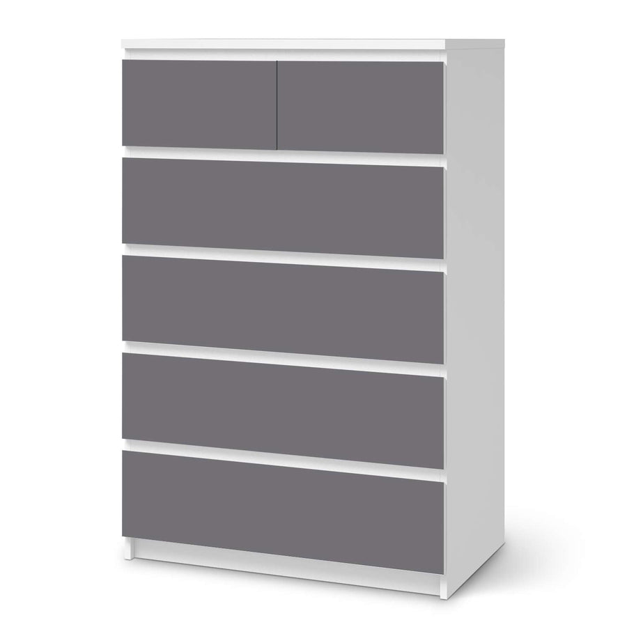 Möbel Klebefolie Grau Light - IKEA Malm Kommode 6 Schubladen (hoch)  - weiss
