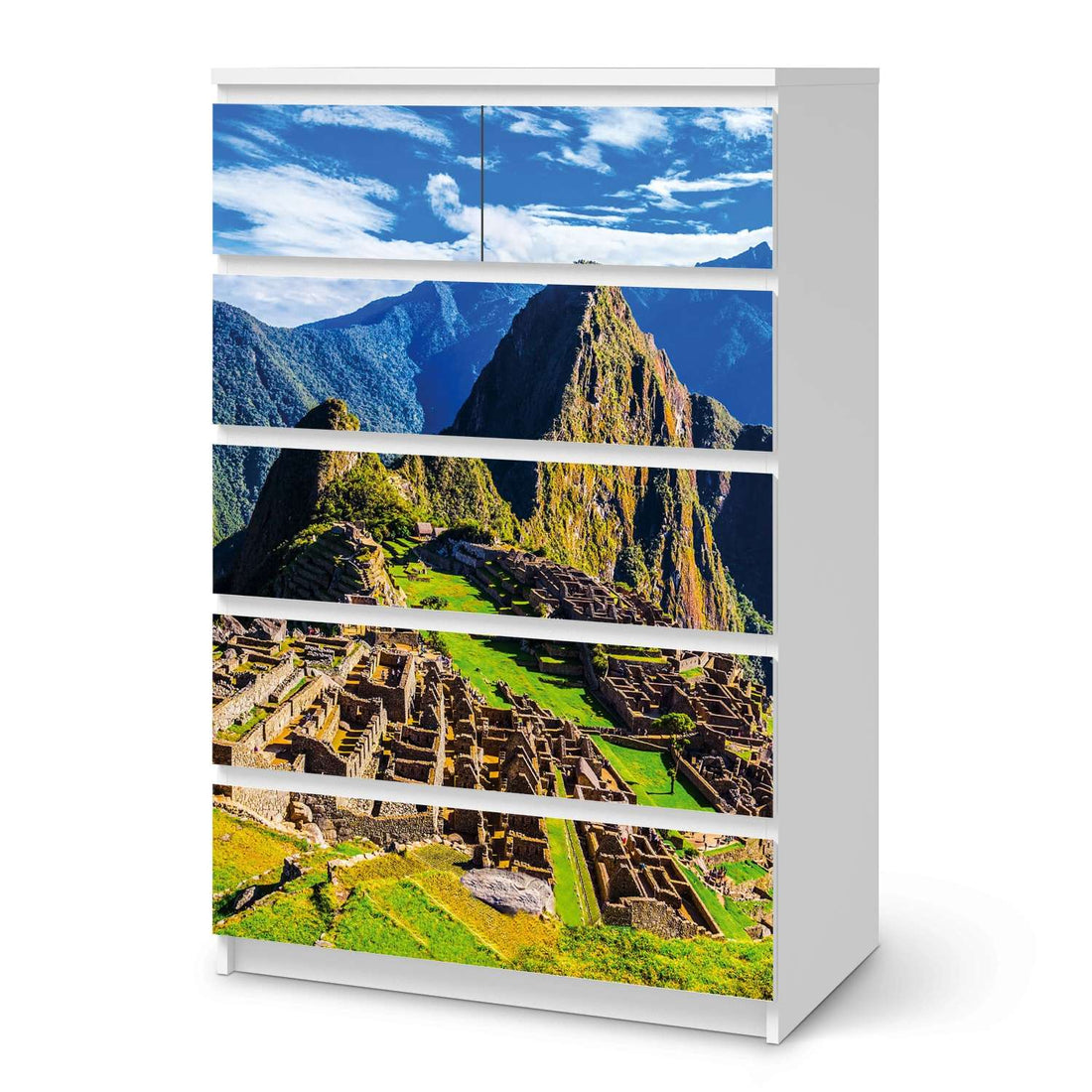 Möbel Klebefolie Machu Picchu - IKEA Malm Kommode 6 Schubladen (hoch)  - weiss
