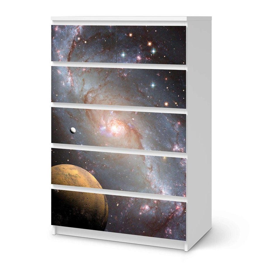 Möbel Klebefolie Milky Way - IKEA Malm Kommode 6 Schubladen (hoch)  - weiss