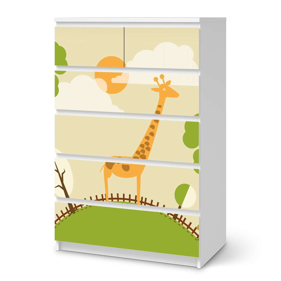 Möbel Klebefolie Mountain Giraffe - IKEA Malm Kommode 6 Schubladen (hoch)  - weiss