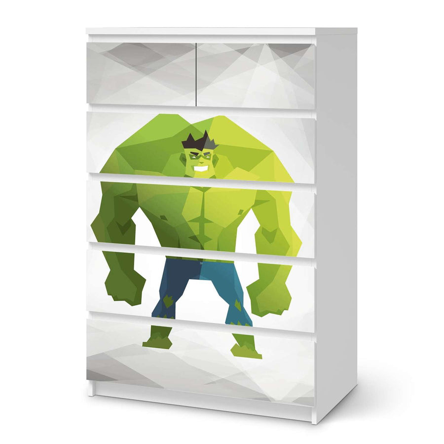 Möbel Klebefolie Mr. Green - IKEA Malm Kommode 6 Schubladen (hoch)  - weiss