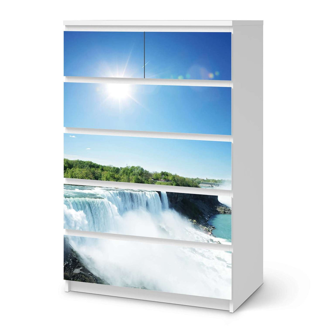 Möbel Klebefolie Niagara Falls - IKEA Malm Kommode 6 Schubladen (hoch)  - weiss