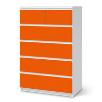 Möbel Klebefolie Orange Dark - IKEA Malm Kommode 6 Schubladen (hoch)  - weiss