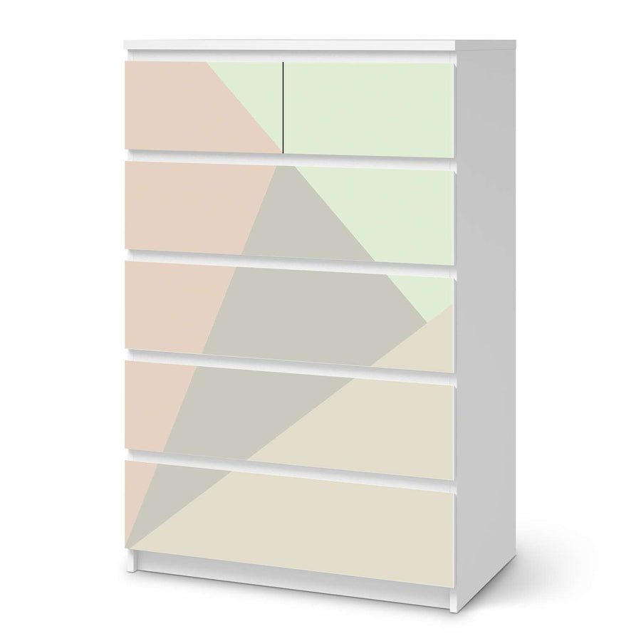 Möbel Klebefolie Pastell Geometrik - IKEA Malm Kommode 6 Schubladen (hoch)  - weiss