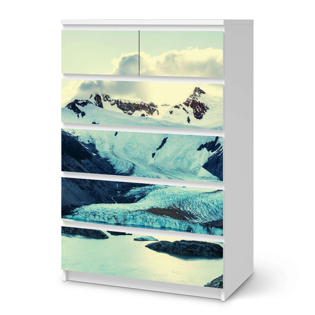 Möbel Klebefolie Patagonia - IKEA Malm Kommode 6 Schubladen (hoch)  - weiss