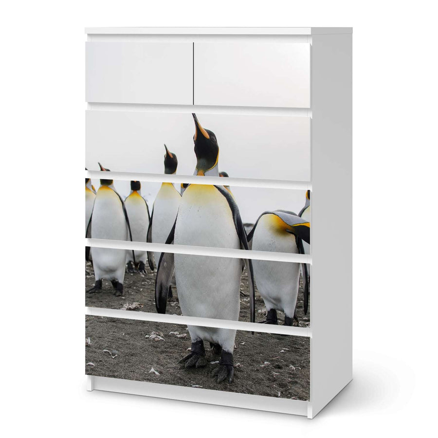 Möbel Klebefolie Penguin Family - IKEA Malm Kommode 6 Schubladen (hoch)  - weiss