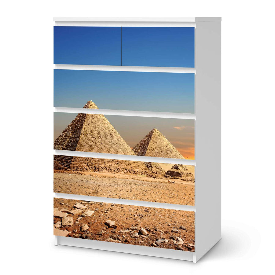 Möbel Klebefolie Pyramids - IKEA Malm Kommode 6 Schubladen (hoch)  - weiss