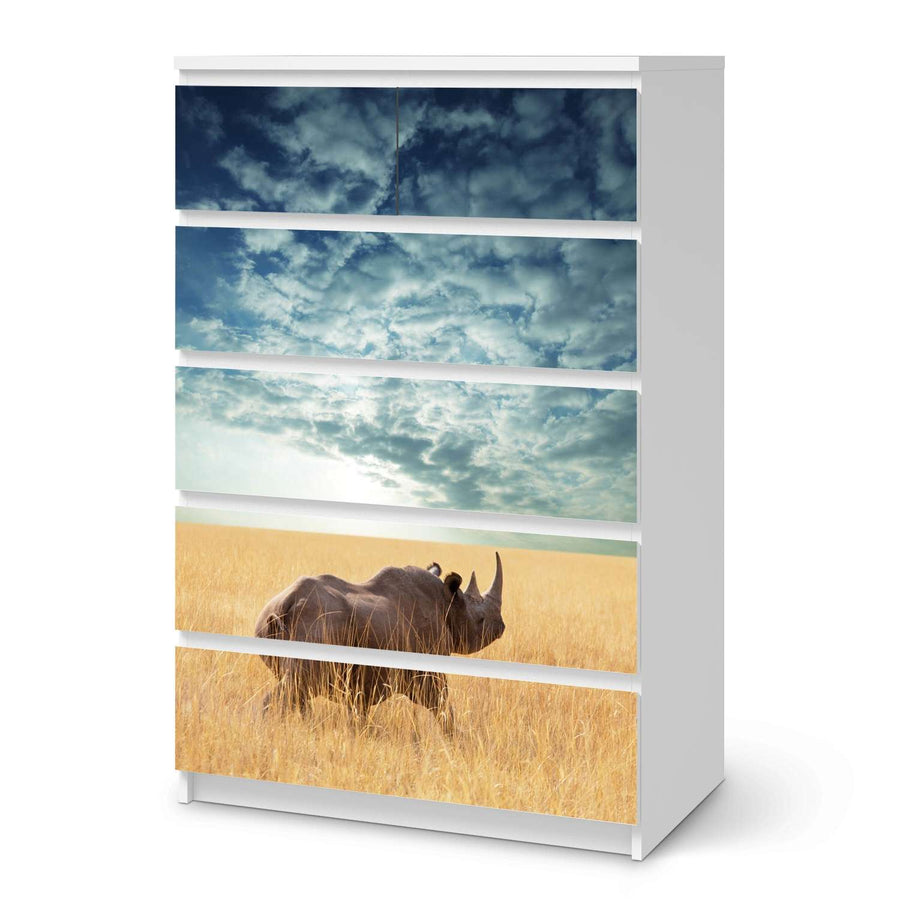 Möbel Klebefolie Rhino - IKEA Malm Kommode 6 Schubladen (hoch)  - weiss