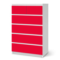 Möbel Klebefolie Rot Light - IKEA Malm Kommode 6 Schubladen (hoch)  - weiss