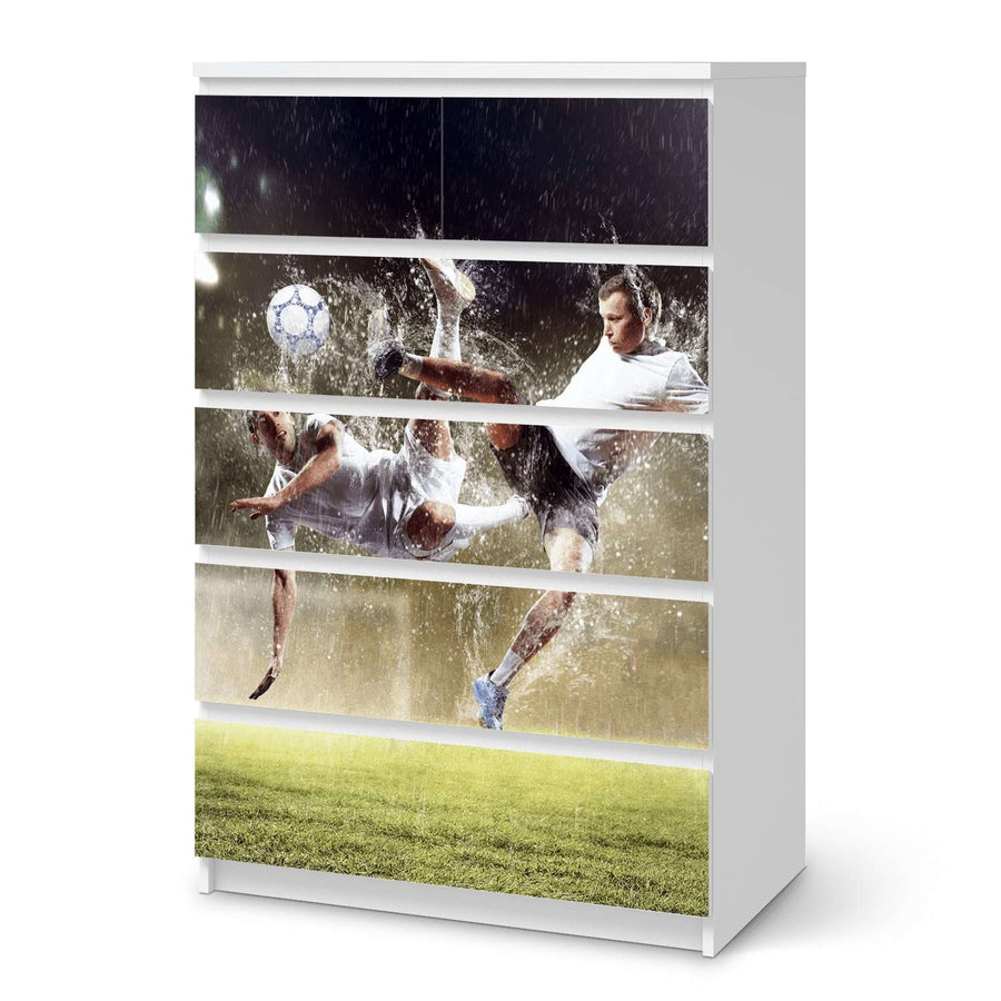 Möbel Klebefolie Soccer - IKEA Malm Kommode 6 Schubladen (hoch)  - weiss