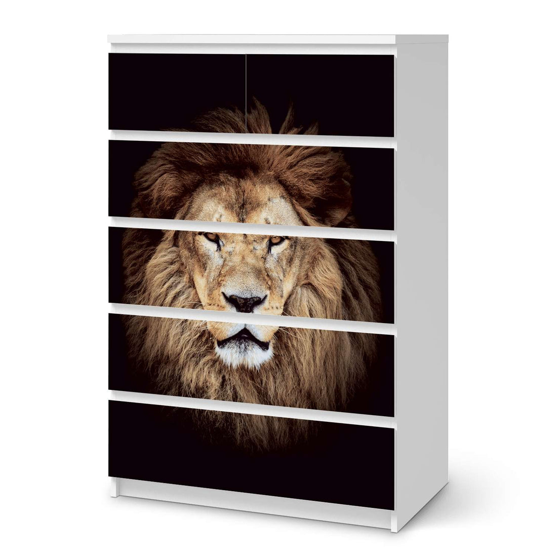 Möbel Klebefolie Wild Eyes - IKEA Malm Kommode 6 Schubladen (hoch)  - weiss