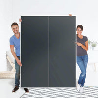 Möbel Klebefolie Blaugrau Dark - IKEA Pax Schrank 201 cm Höhe - Schiebetür 75 cm - Folie
