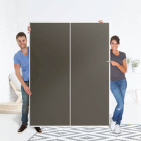 Möbel Klebefolie Braungrau Dark - IKEA Pax Schrank 201 cm Höhe - Schiebetür 75 cm - Folie