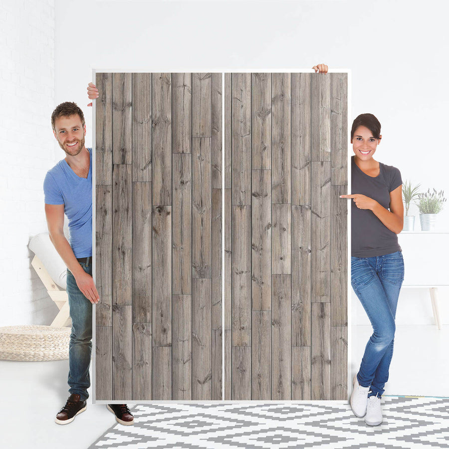 Möbel Klebefolie Dark washed - IKEA Pax Schrank 201 cm Höhe - Schiebetür 75 cm - Folie