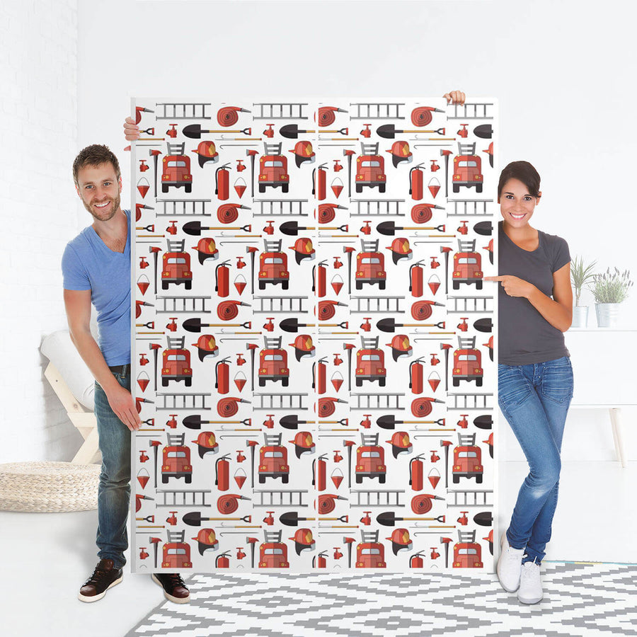 Möbel Klebefolie Firefighter - IKEA Pax Schrank 201 cm Höhe - Schiebetür 75 cm - Folie