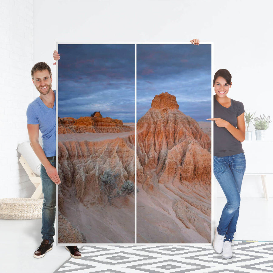Möbel Klebefolie Outback Australia - IKEA Pax Schrank 201 cm Höhe - Schiebetür 75 cm - Folie