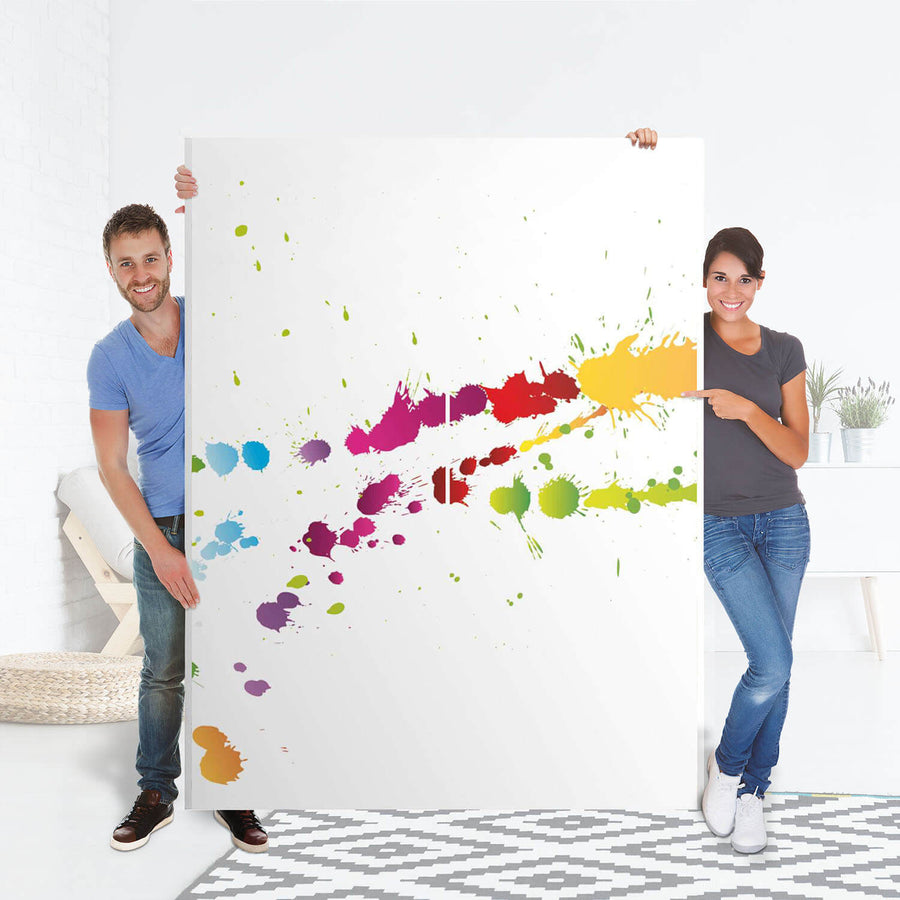 Möbel Klebefolie Splash 2 - IKEA Pax Schrank 201 cm Höhe - Schiebetür 75 cm - Folie