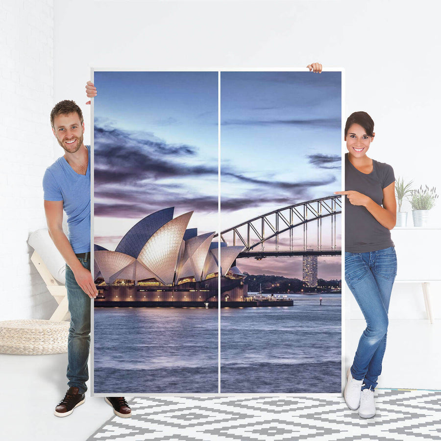 Möbel Klebefolie Sydney - IKEA Pax Schrank 201 cm Höhe - Schiebetür 75 cm - Folie
