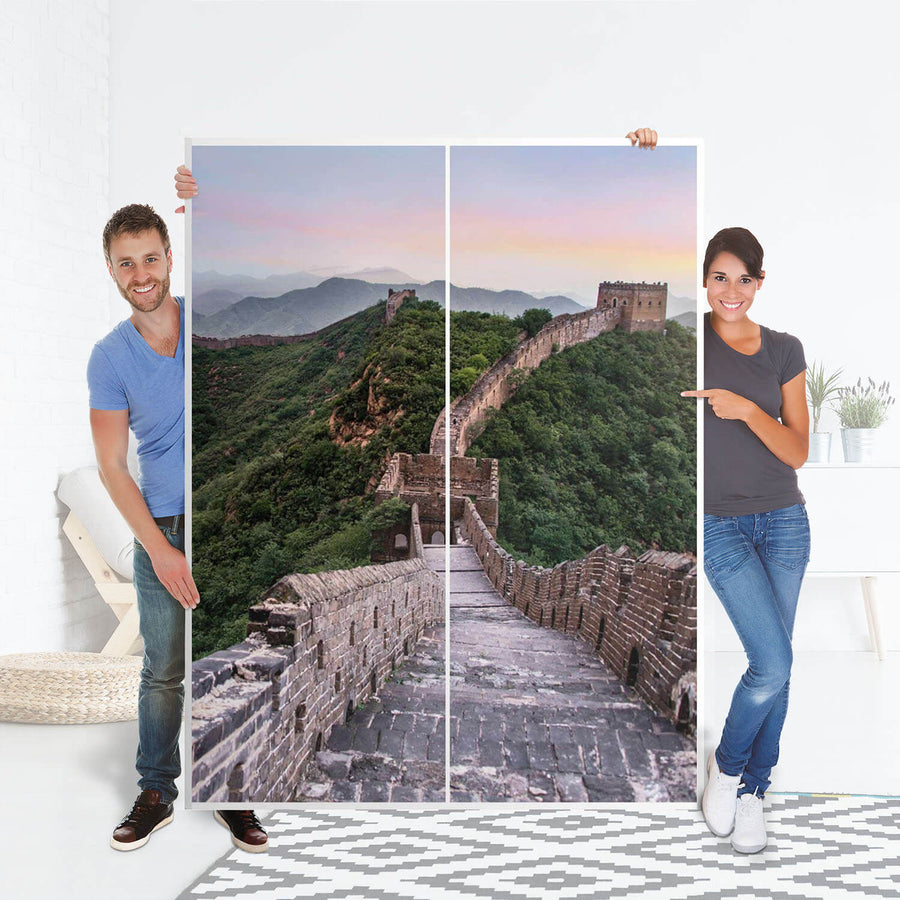 Möbel Klebefolie The Great Wall - IKEA Pax Schrank 201 cm Höhe - Schiebetür 75 cm - Folie