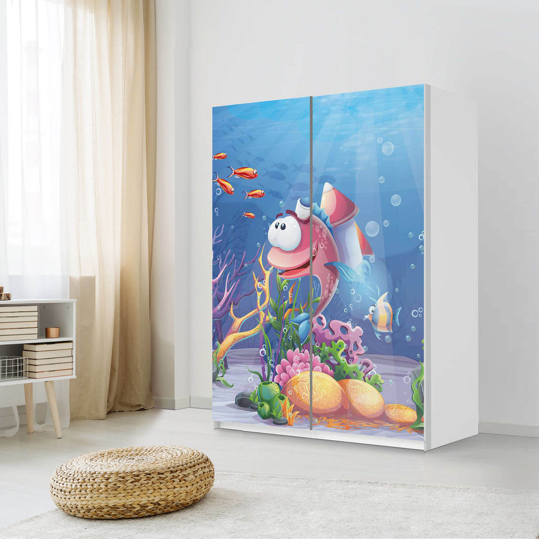 Möbel Klebefolie Bubbles - IKEA Pax Schrank 201 cm Höhe - Schiebetür 75 cm - Kinderzimmer