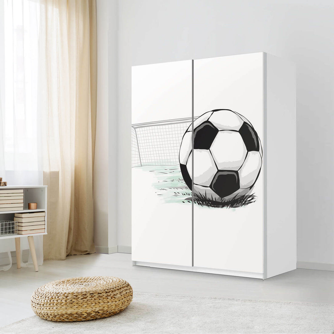 Möbel Klebefolie Freistoss - IKEA Pax Schrank 201 cm Höhe - Schiebetür 75 cm - Kinderzimmer