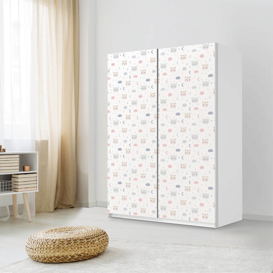 Möbel Klebefolie Sweet Dreams - IKEA Pax Schrank 201 cm Höhe - Schiebetür 75 cm - Kinderzimmer