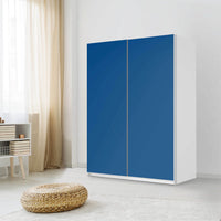 Möbel Klebefolie Blau Dark - IKEA Pax Schrank 201 cm Höhe - Schiebetür 75 cm - Schlafzimmer