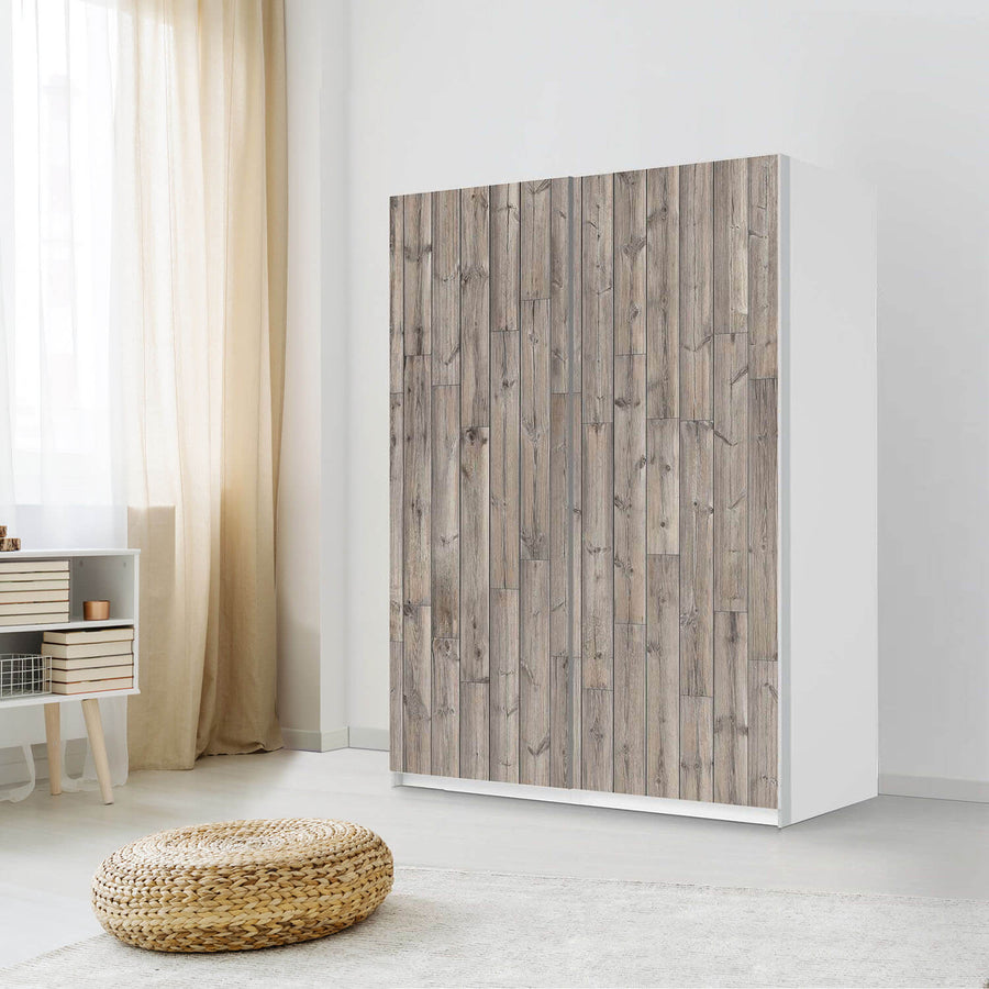 Möbel Klebefolie Dark washed - IKEA Pax Schrank 201 cm Höhe - Schiebetür 75 cm - Schlafzimmer