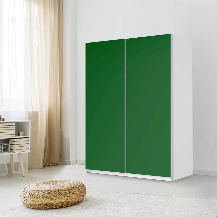 Möbel Klebefolie Grün Dark - IKEA Pax Schrank 201 cm Höhe - Schiebetür 75 cm - Schlafzimmer