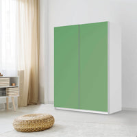 Möbel Klebefolie Grün Light - IKEA Pax Schrank 201 cm Höhe - Schiebetür 75 cm - Schlafzimmer