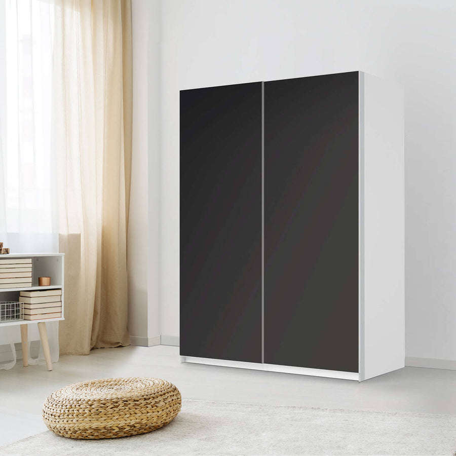 Möbel Klebefolie Schwarz - IKEA Pax Schrank 201 cm Höhe - Schiebetür 75 cm - Schlafzimmer