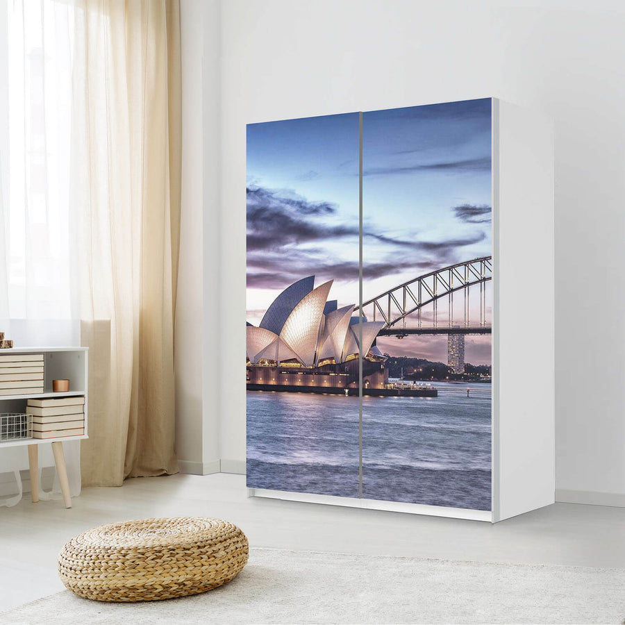 Möbel Klebefolie Sydney - IKEA Pax Schrank 201 cm Höhe - Schiebetür 75 cm - Schlafzimmer