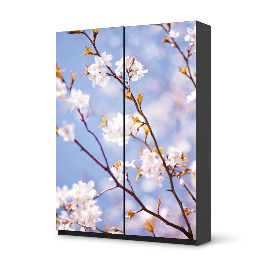 Möbel Klebefolie Apple Blossoms - IKEA Pax Schrank 201 cm Höhe - Schiebetür 75 cm - schwarz
