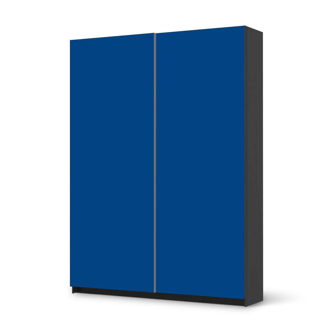 Möbel Klebefolie Blau Dark - IKEA Pax Schrank 201 cm Höhe - Schiebetür 75 cm - schwarz