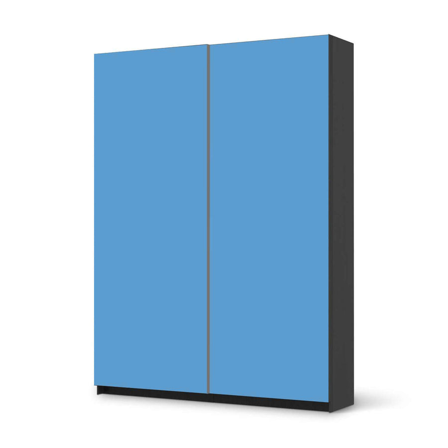 Möbel Klebefolie Blau Light - IKEA Pax Schrank 201 cm Höhe - Schiebetür 75 cm - schwarz