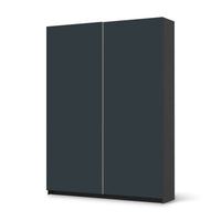 Möbel Klebefolie Blaugrau Dark - IKEA Pax Schrank 201 cm Höhe - Schiebetür 75 cm - schwarz