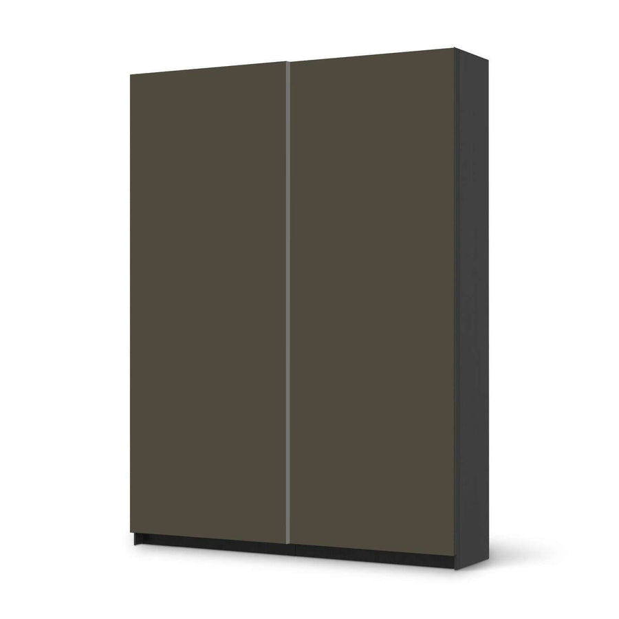 Möbel Klebefolie Braungrau Dark - IKEA Pax Schrank 201 cm Höhe - Schiebetür 75 cm - schwarz