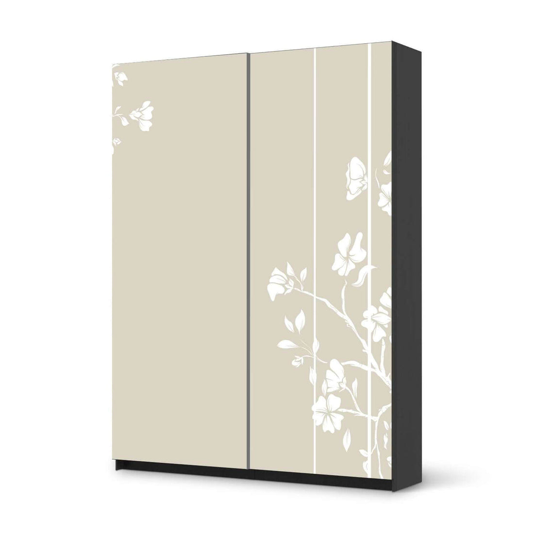 Möbel Klebefolie Florals Plain 3 - IKEA Pax Schrank 201 cm Höhe - Schiebetür 75 cm - schwarz