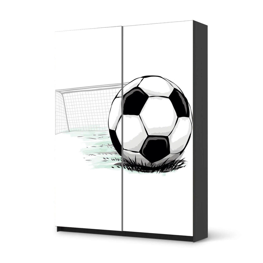 Möbel Klebefolie Freistoss - IKEA Pax Schrank 201 cm Höhe - Schiebetür 75 cm - schwarz