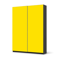 Möbel Klebefolie Gelb Dark - IKEA Pax Schrank 201 cm Höhe - Schiebetür 75 cm - schwarz